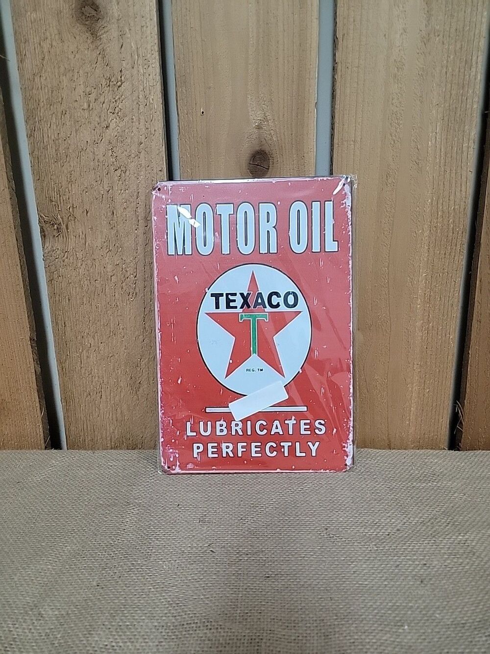 Texaco Motor Oil Vintage Rustic Look 8"X12" Metal Reproduction Sign